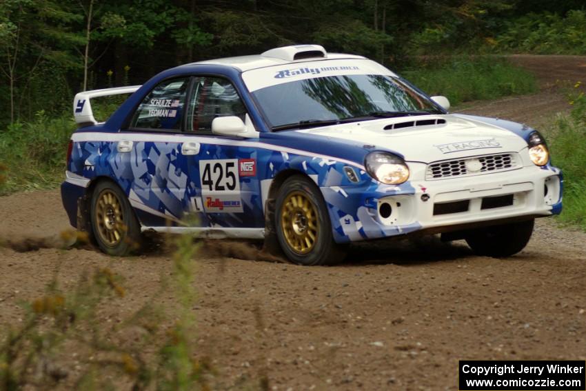 Adam Yeoman / Jordan Schulze in their Subaru Impreza on SS7