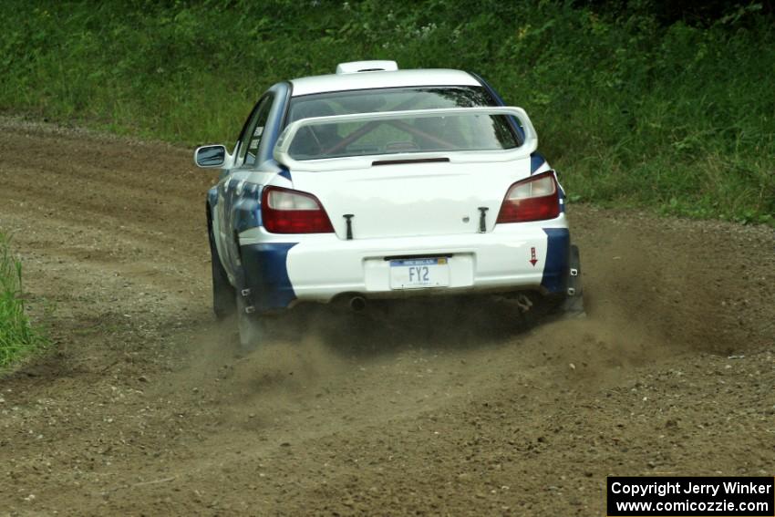 Adam Yeoman / Jordan Schulze in their Subaru Impreza on SS7