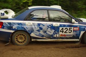 Adam Yeoman / Jordan Schulze in their Subaru Impreza on SS9