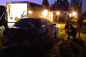 Mason Moyle / Gary Barton Subaru Impreza 2.5RS gets cleaned at service