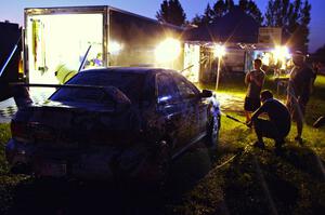 Mason Moyle / Gary Barton Subaru Impreza 2.5RS gets cleaned at service