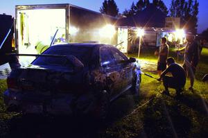 Mason Moyle / Gary Barton Subaru Impreza 2.5RS gets cleaned at service