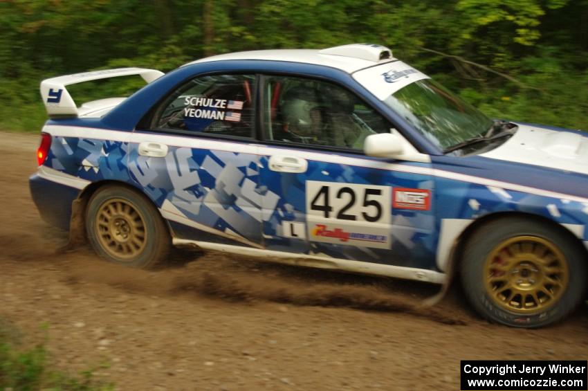 Adam Yeoman / Jordan Schulze in their Subaru Impreza on SS9