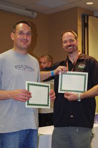 Dave Hintz (L) and Doug Chase (R) at the awards banquet