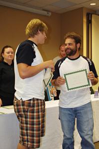 Dillon Van Way (L) and Jake Blattner (R) at the awards banquet