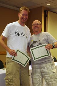 Chad Eixenberger (L) and Kim DeMotte (R) at the awards banquet