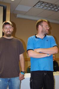 Andy Bushore (L) and Matt Bushore (R) at the awards banquet