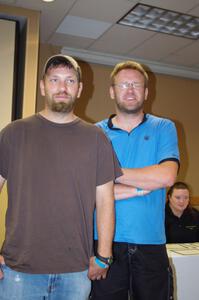 Andy Bushore (L) and Matt Bushore (R) at the awards banquet