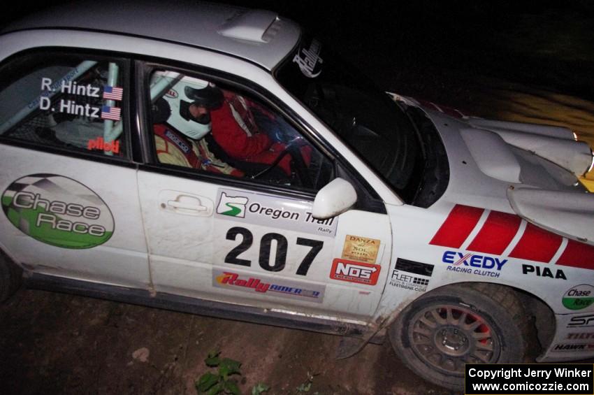 Dave Hintz / Doug Chase in their Subaru WRX on SS10.