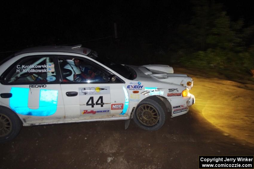 Henry Krolikowski / Cindy Krolikowski in their Subaru Impreza on SS10.
