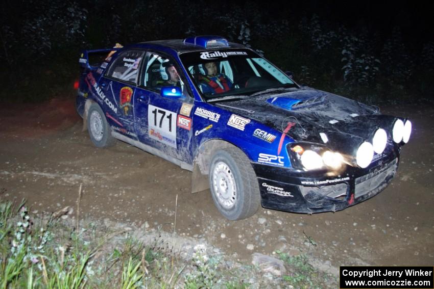 Carl Siegler / Dave Goodman in their Subaru WRX STi on SS10.