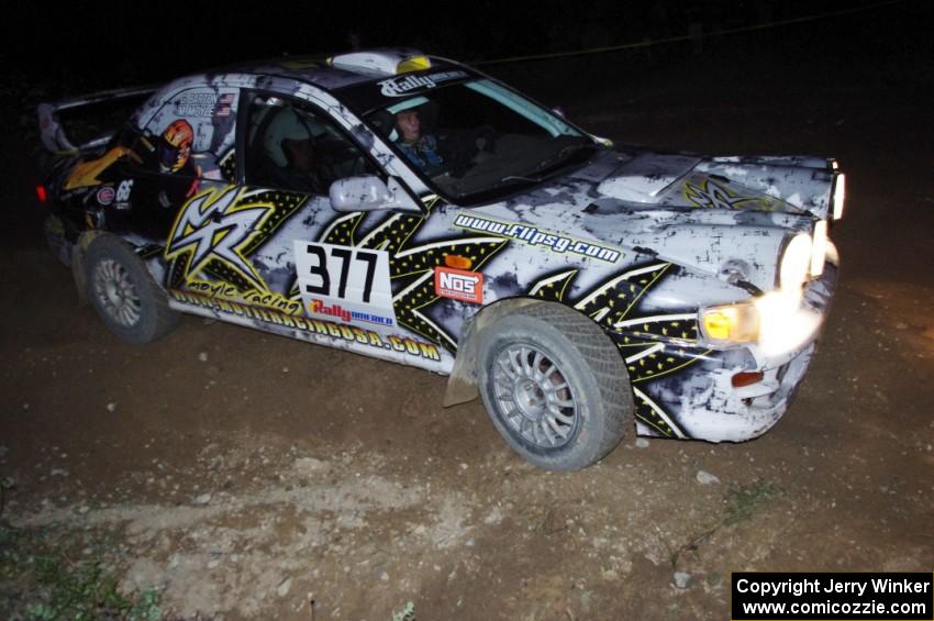 Mason Moyle / Gary Barton in their Subaru Impreza 2.5RS on SS10.