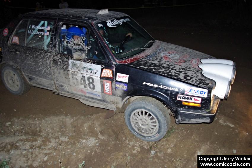 Matt Bushore / Andy Bushore in their VW Jetta on SS10