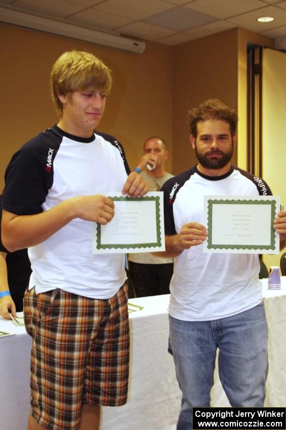 Dillon Van Way (L) and Jake Blattner (R) at the awards banquet