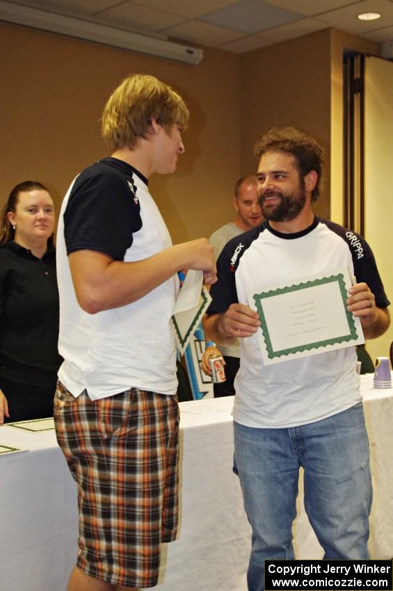 Dillon Van Way (L) and Jake Blattner (R) at the awards banquet