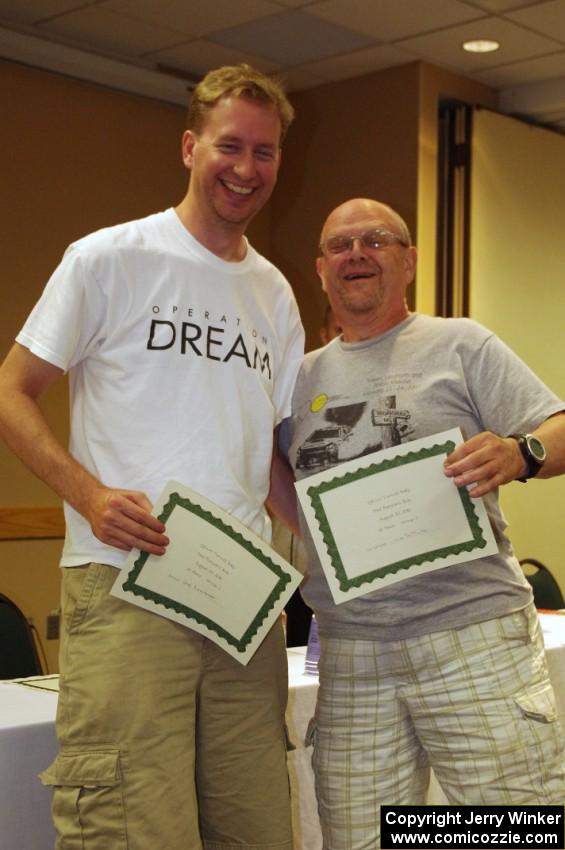 Chad Eixenberger (L) and Kim DeMotte (R) at the awards banquet