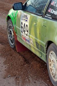 The Cody Crane / Billy Irvin Honda CRX leaves the start the practice stage