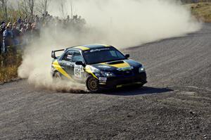 Roman Pakos / Maciej Sawicki in their Subaru WRX STi on SS1 (Green Acres I)