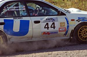 Henry Krolikowski / Cindy Krolikowski in their Subaru Impreza on SS1 (Green Acres I)