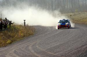 Janusz Topor / Michal Kaminski in their Subaru WRX STi on SS1 (Green Acres I)