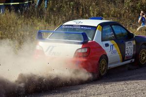 Janusz Topor / Michal Kaminski in their Subaru WRX STi on SS1 (Green Acres I)