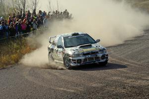 Mason Moyle / Gary Barton in their Subaru Impreza on SS1 (Green Acres I)