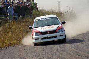 Jan Zedril / Jody Zedril in their Mitsubishi Lancer ES on SS1 (Green Acres I)