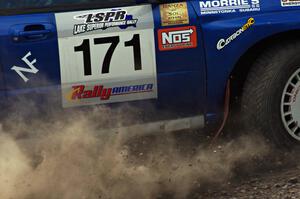 Carl Siegler / Dave Goodman in their Subaru WRX STi on SS1 (Green Acres I)