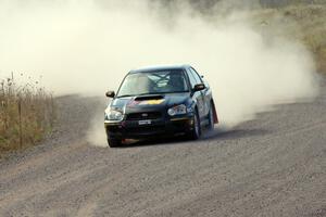 David Allan / John Atsma in their Subaru WRX on SS1 (Green Acres I)