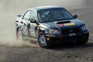 David Allan / John Atsma in their Subaru WRX on SS1 (Green Acres I)