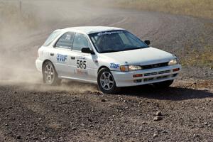 Andrew Hyde / Tyler Bell in their Subaru Impreza on SS1 (Green Acres I)
