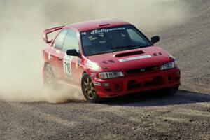 Dustin Kasten / Corina Soto in their Subaru Impreza on SS1 (Green Acres I)