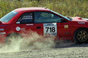 Dustin Kasten / Corina Soto in their Subaru Impreza on SS1 (Green Acres I)