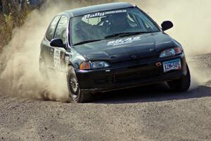 Silas Himes / Matt Himes in their Honda Civic on SS1 (Green Acres I)