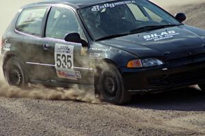 Silas Himes / Matt Himes in their Honda Civic on SS1 (Green Acres I)