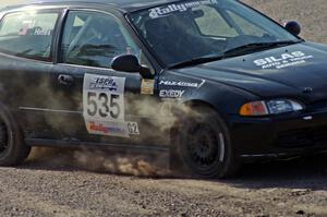 Silas Himes / Matt Himes in their Honda Civic on SS1 (Green Acres I)