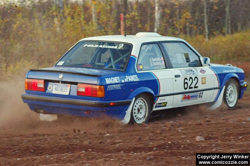 Scott Sanford / Joel Sanford in their BMW 325i on the practice stage