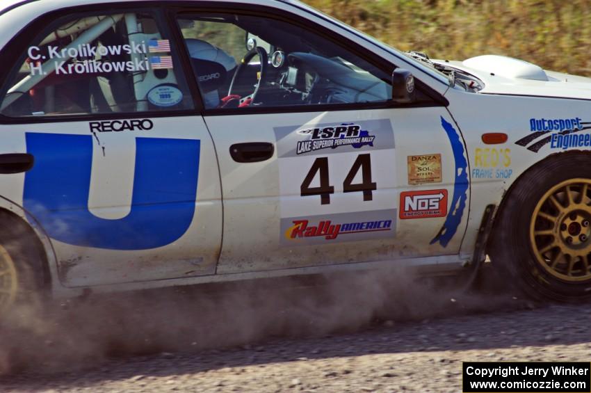 Henry Krolikowski / Cindy Krolikowski in their Subaru Impreza on SS1 (Green Acres I)