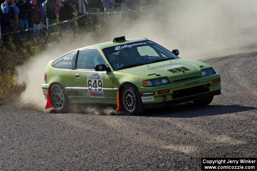 Cody Crane / Billy Irvin in their Honda CRX on SS1 (Green Acres I)