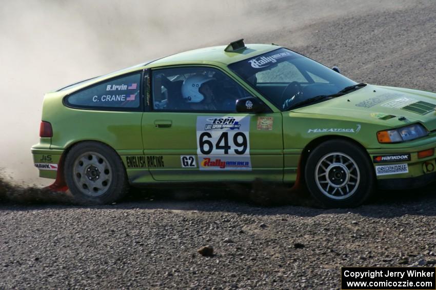 Cody Crane / Billy Irvin in their Honda CRX on SS1 (Green Acres I)