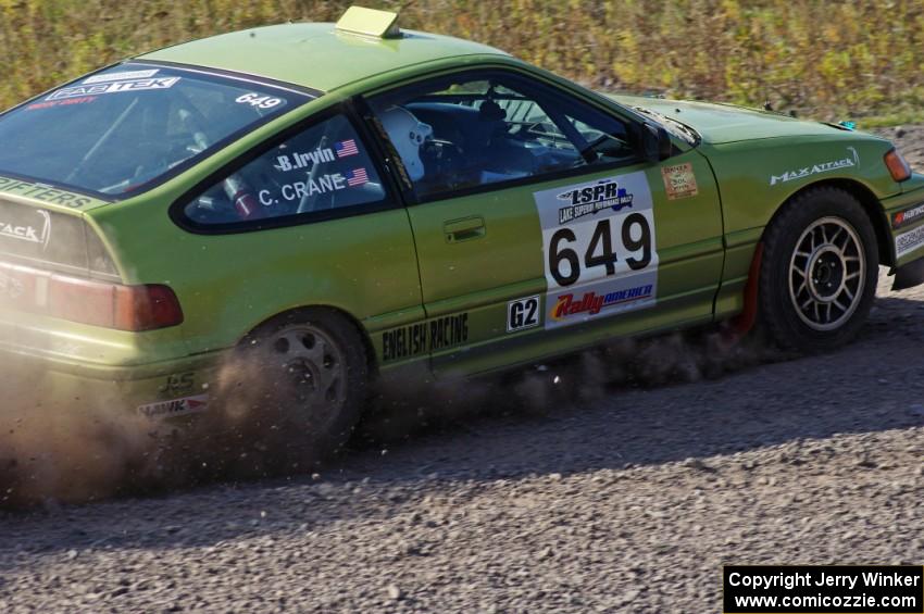 Cody Crane / Billy Irvin in their Honda CRX on SS1 (Green Acres I)