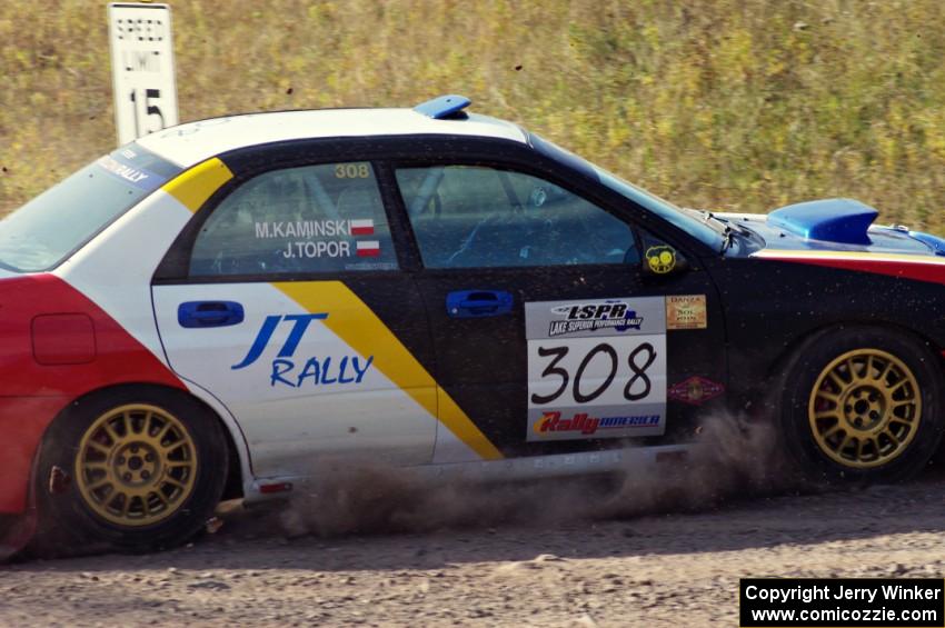 Janusz Topor / Michal Kaminski in their Subaru WRX STi on SS1 (Green Acres I)
