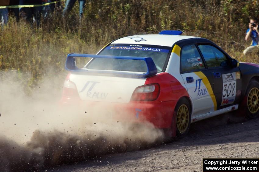 Janusz Topor / Michal Kaminski in their Subaru WRX STi on SS1 (Green Acres I)