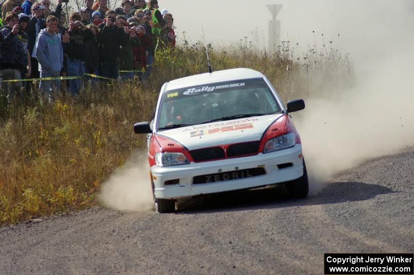 Jan Zedril / Jody Zedril in their Mitsubishi Lancer ES on SS1 (Green Acres I)