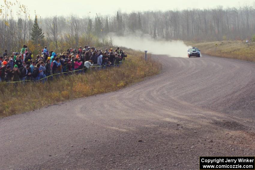 Carl Siegler / Dave Goodman in their Subaru WRX STi on SS1 (Green Acres I)