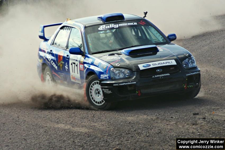 Carl Siegler / Dave Goodman in their Subaru WRX STi on SS1 (Green Acres I)