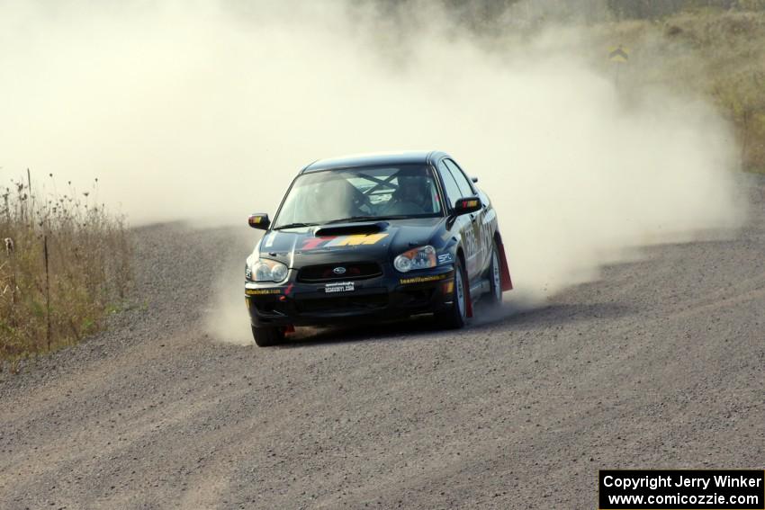 David Allan / John Atsma in their Subaru WRX on SS1 (Green Acres I)