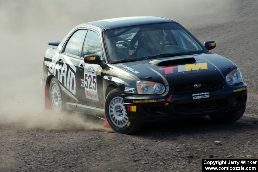 David Allan / John Atsma in their Subaru WRX on SS1 (Green Acres I)