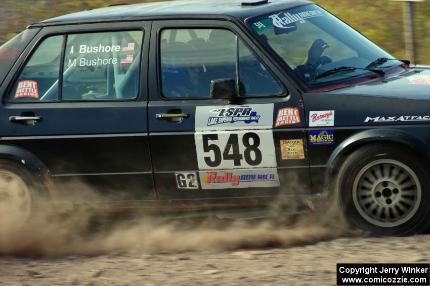 Matt Bushore / Andy Bushore in their VW Jetta on SS1 (Green Acres I)