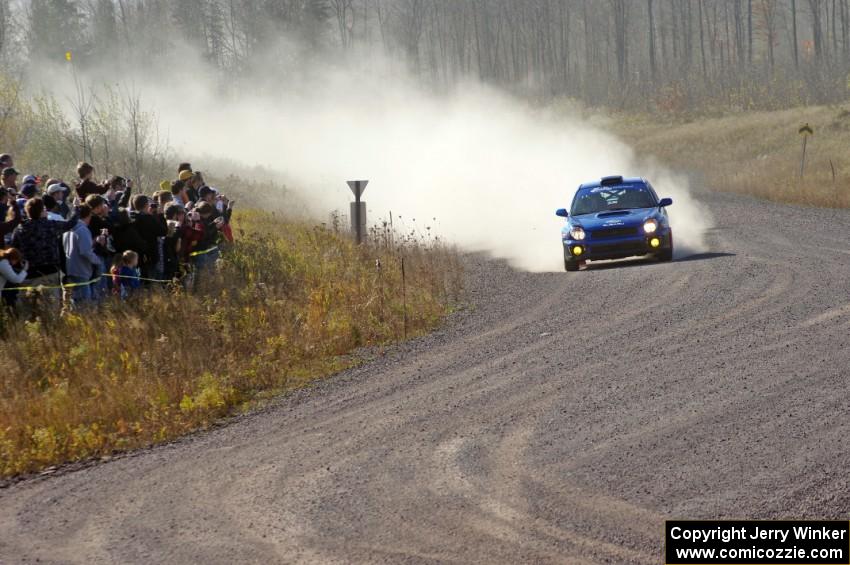 Dick Rockrohr / Dan Rockrohr in their Subaru WRX on SS1 (Green Acres I)